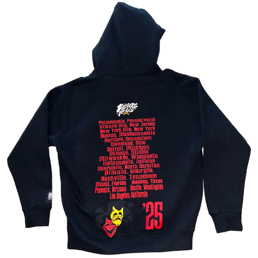 FLAVORZ R US "WORLD TOUR 25" BLACK HOODIE