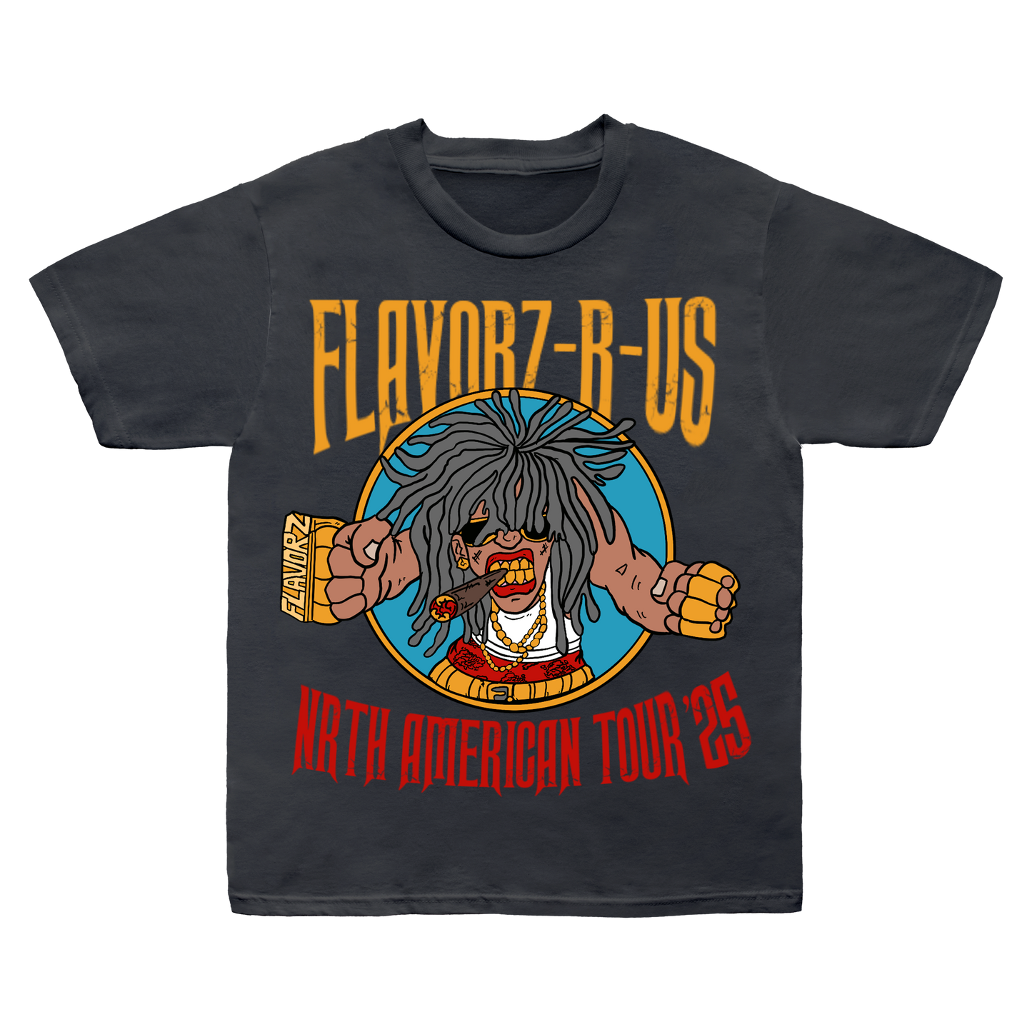 FLAVORZ R US "WORLD TOUR 25" BLACK SHIRT