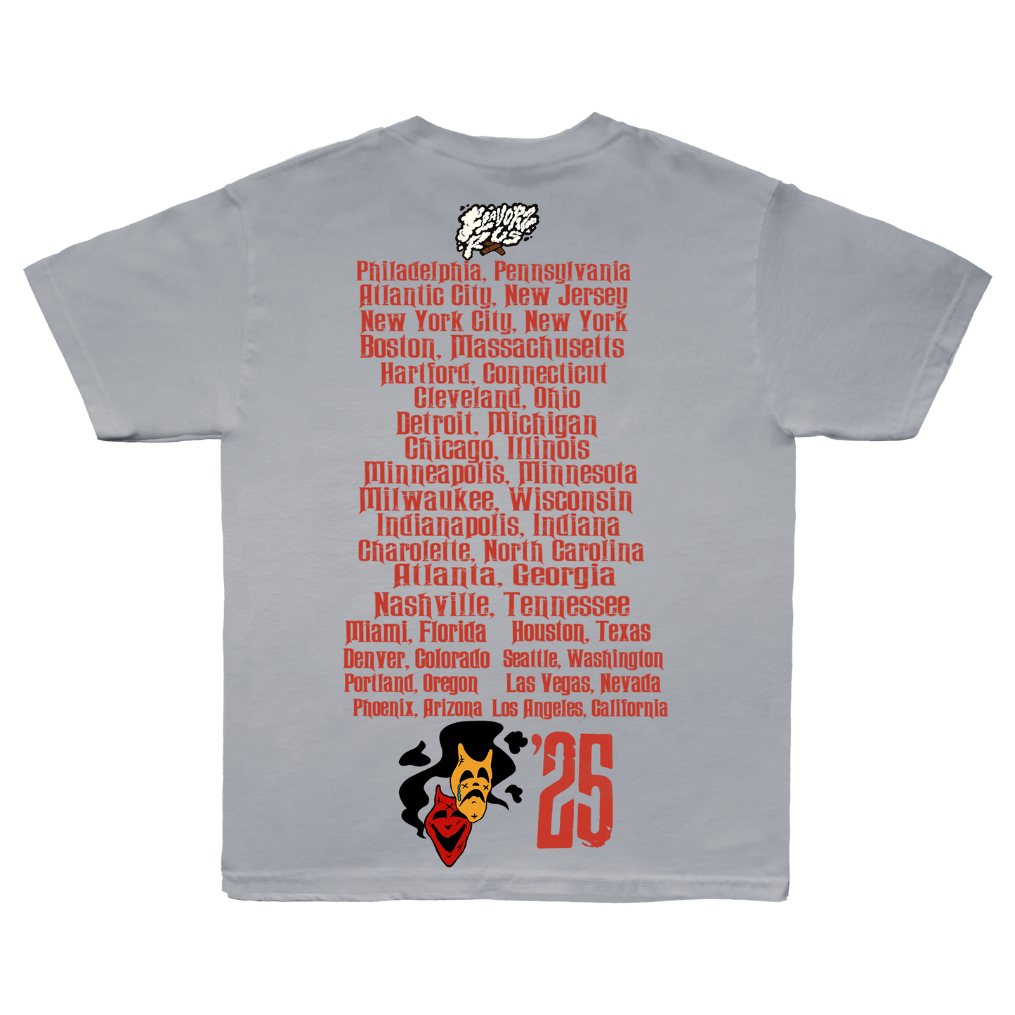 FLAVORZ R US "WORLD TOUR 25" GREY SHIRT