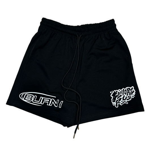 FLAVORZ R US "BURN1" BLACK SHORTS