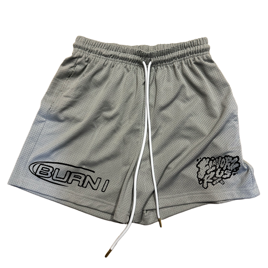 FLAVORZ R US "BURN1" GREY SHORTS