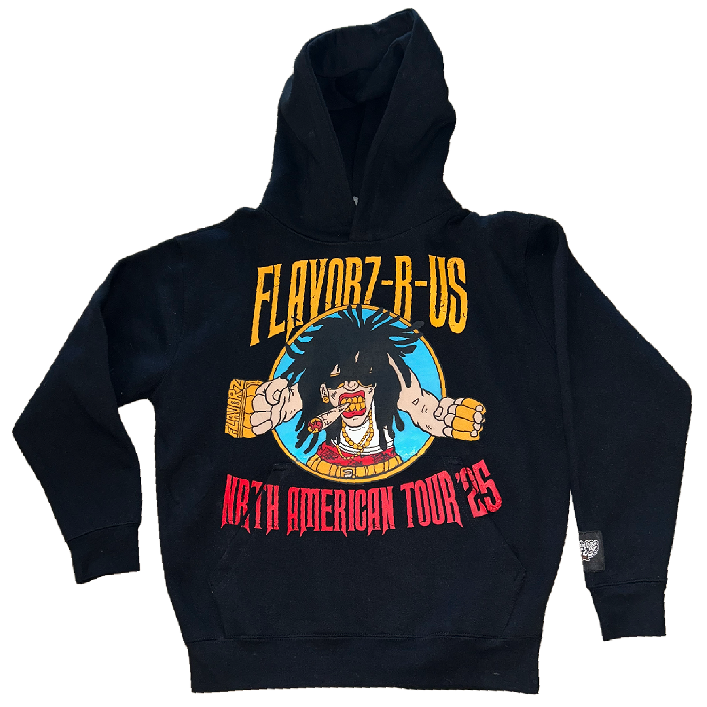 FLAVORZ R US "WORLD TOUR 25" BLACK HOODIE