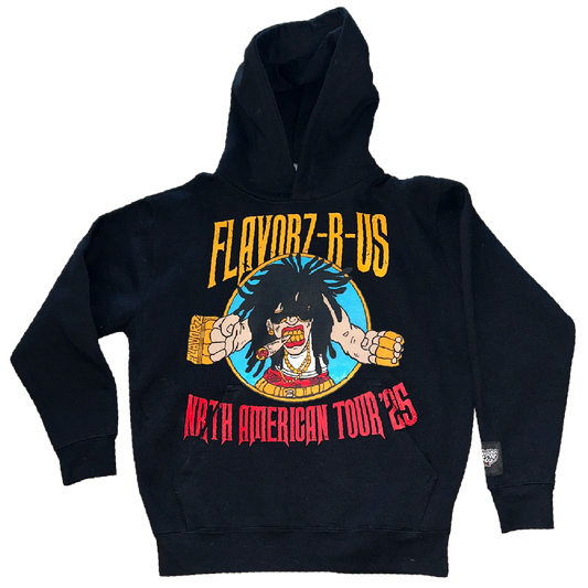 FLAVORZ R US "WORLD TOUR 25" BLACK HOODIE