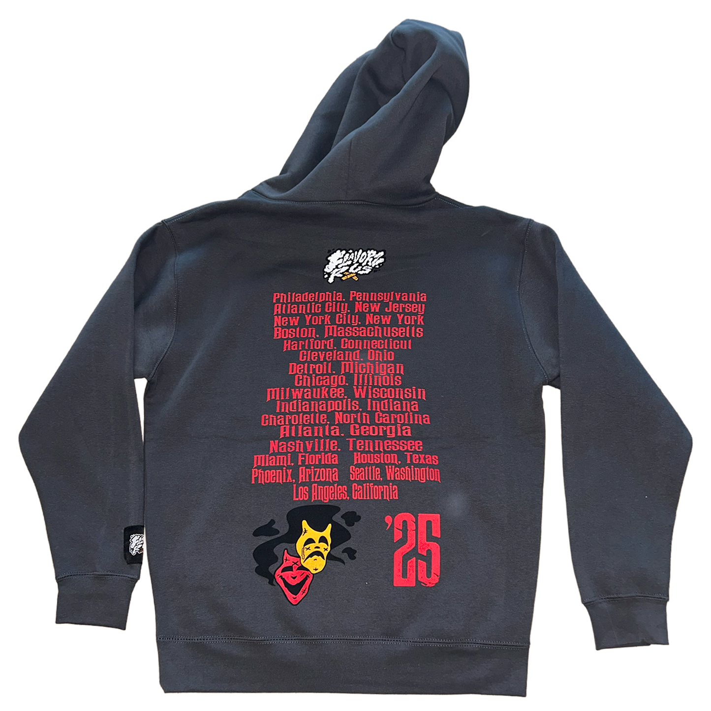 FLAVORZ R US "WORLD TOUR 25" DARK GREY HOODIE